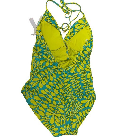 Trina Turks $184 Tropical Floral Print Halter One-Piece Swimsuit Size 8 NWT - Picture 9 of 10